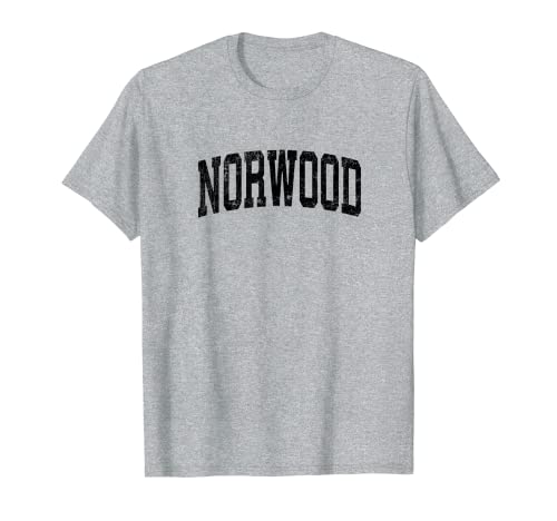 Norwood Massachusetts MA Vintage Athletic Sports Negro Diseño Camiseta