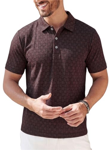 Image of TAGDO Men's Cotton Premium Casual Jacquard Fabric Polo T Shirt for Man | Collar | Half Sleeve | Comfortable Fit with Modern Style | Trendy Look (2067)