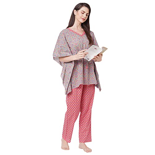 Image of Sweet Dreams Women's Cotton Printed Night Suit Set