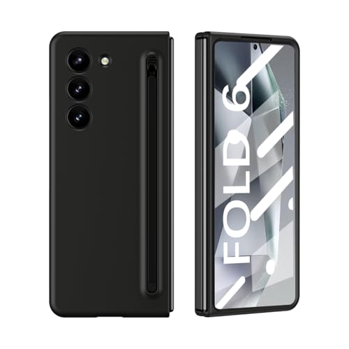 Étui Galaxy Z Fold 6 noir premium en polycarbonate rigide et film protecteur tactile