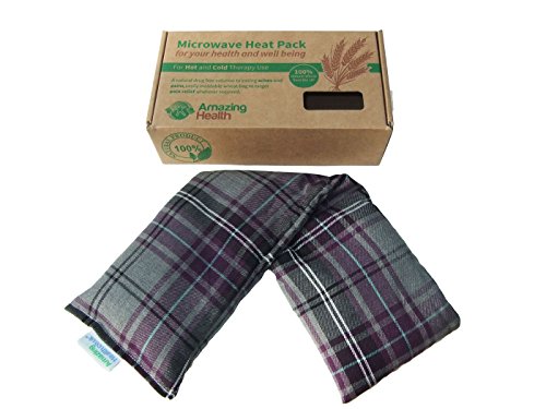 Heat Pack Cotton Tartan Microwave Wheat Bag 46cm long (Lavender, Purple)