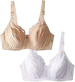 Hanes Women's Lace Trim Underwire Bra 2-PackWhite/Nude, 38D