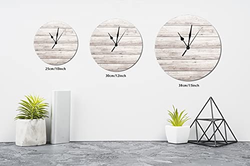 Reloj de pared redondo de madera 12 pulgadas silencioso miniatura 5