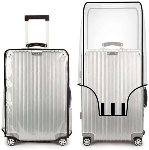 24-Inch Trolley Bag Cover/Suitcase Protector | Zippered Clear PVC Luggage Cover | Waterproof & Dustproof Storage & Travel Protection (Transparent, 24 inch (Pack of 1)