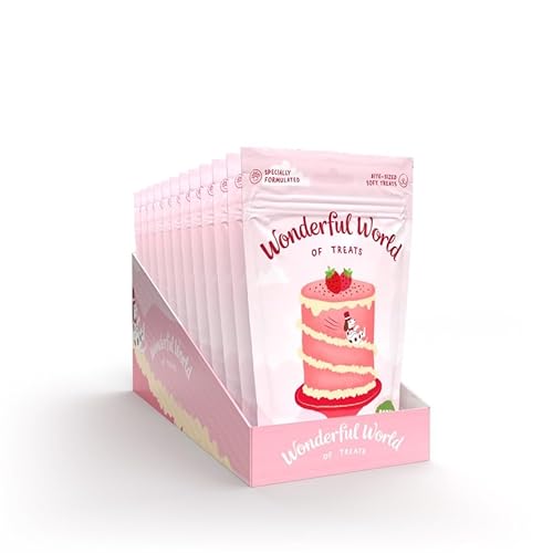 Wonderful World of Treats for Dogs – Dog Cake Multi Pack (12 x 50g) – Hand Baked Dog Treats UK – Healthy Dog Training Treats – Berry Cake –Snacks for Puppies & Adult Dogs