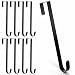 Tebery Premium Over The Door 12-Inch Metal Wreath Hanger, Black, Set of 4 - Large