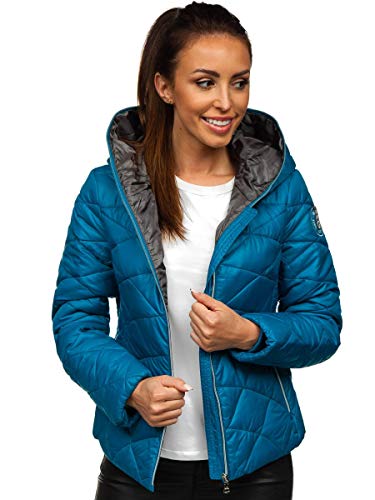 Preisvergleich Produktbild BOLF Damen Übergangsjacke Steppjacke Freizeitjacke Outdoorjacke Reißverschluss Classic Sport Style FREESTEP A5701 Blau M [4D4]