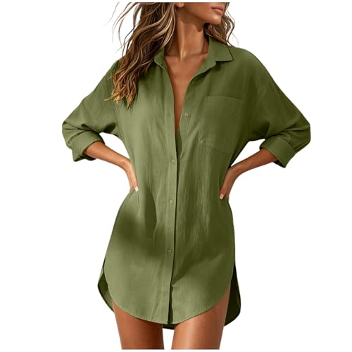 Robe d'été fluide couleur uni col V pour un look décontracté