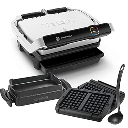 Tefal Optigrill Elite MEGA PACK Kontaktgrill mit Grillboost-Funktion 2000W + Snacking & Baking Backschale…