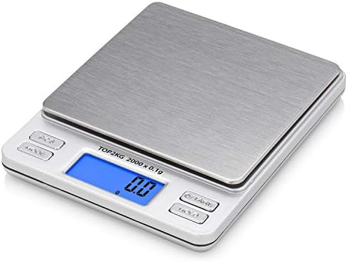 Smart Weigh Digital Pro Pocket Scale with Back-Lit LCD Display, Tare, Hold and PCS Features, 2000 x 0.1g