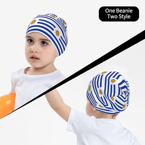 Flag of Uruguay Children Hip Hop Knitted Hat Kids Elastic Leisure Knit Cap Warm Sleep Beanies Black4