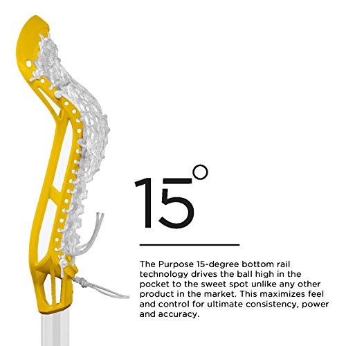 Epoch Women's Purpose Pro Mesh Strung Lacrosse Stick Heads, Yellow