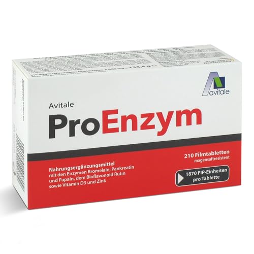 ProEnzym-Magensaftresistente Filmtabletten mit Bromelain Pankreatin Papain dem Bioflavonoid Rutin sowie Vitamin D3 und Zink