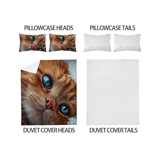 Housse de couette double lavable sans décoloration imprimé animaux 3D microfibre