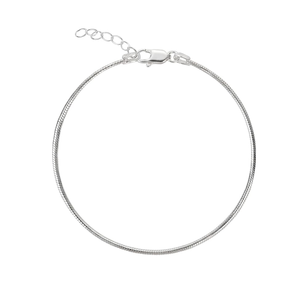Pure 925 Silver Classic Round Snake Bracelet for Men-image-28