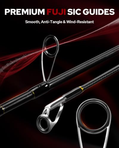 TRUSCEND Aetheron Seabass Cañas de Pescar Multi-Pieza, Caña de Lanzamiento Largo con Carbono Toray y Guías Fuji SIC para Alta Sensibilidad y Resistencia, Protección Anticorrosión, Cañas de Viaje para Agua Dulce y Salada miniatura 6
