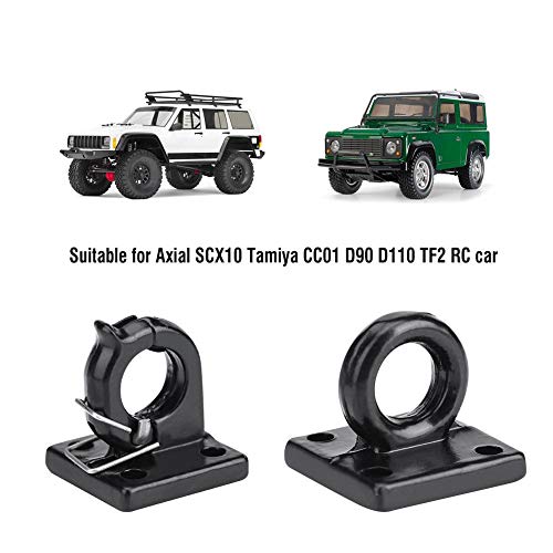 Dilwe 2 Stücke Simulation Anhänger Abschleppschloss Schäkel Halterung Set für Axial SCX10 CC01 D90 D110 TF2 RC Auto