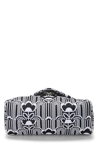 Prada, Pre-Loved White & Black Jacquard Signaux Shoulder Bag Medium, Black