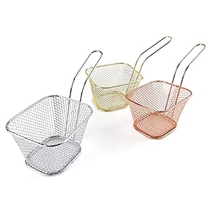 Roestvrij Staal Frituurmanden Friteuse Mand Friet Mand Rvs Friet Frietjes Keuken Accessoires Frituren Mand Mini Bak Mand Voor Keuken Geschikt En Serverende Friet,Silver