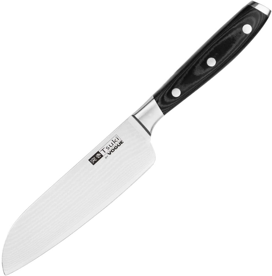 Vogue Tsuki Series 7 Santoku Knife 14.3cm - Damascus Steel, Remarkably Sharp Knife CF845
