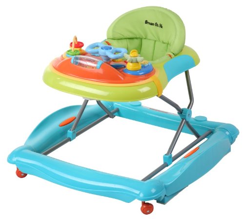 Dream On Me 2 in 1 Crossover Musical Walker and Rocker, Blue