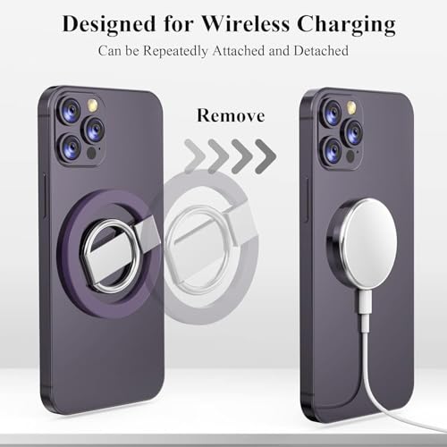 Image of Mizi Magnetic Phone Ring Holder [2024 Newest Strongest Magnets],Flexible Stand & Grip, Magnetic Phone Grip, Compatible with iPhone 16 /15 /14 /13 /12, Mini /Pro /Pro Max - Purple