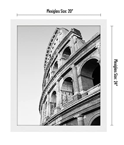Americanflat 20x24 Picture Frame with Polished Plexiglass - White Picture Frame - Wide Photo Frames Made of Engineered Wood for Vertical or Horizontal Wall Display - Epic Collection - White