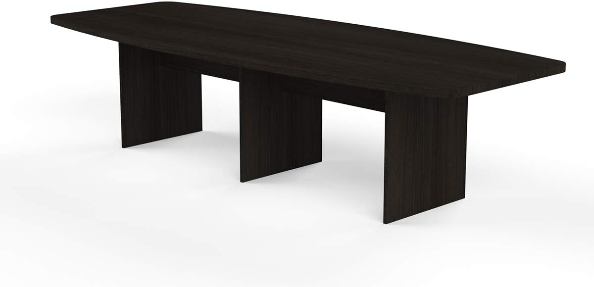 120-Inch Boat Shaped Conference Table - Mocha : Office Products