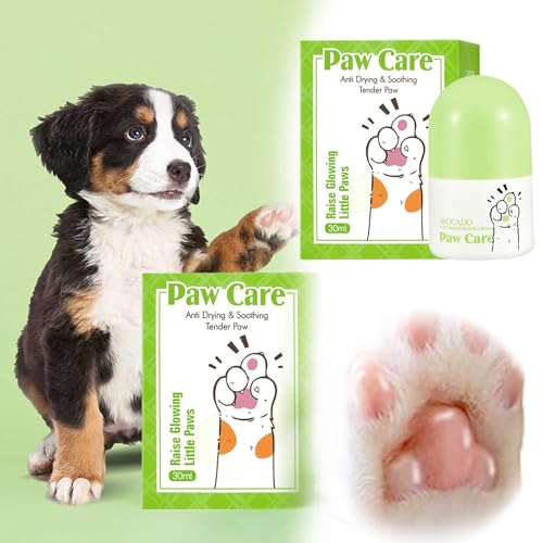 Rodillo hidratante para pies de mascotas para plantas de pies, líquido para el cuidado de pies de gatos y perros (30 ml) Kjg138 (verde, 7 x 5 cm)