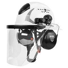 White with Tinted Built-in Visor and Clear PC Face Shield