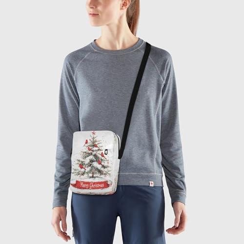 MCHIVER Small Messenger Bag White Christmas Tree Bird Crossbody Bag for Men Women Purse Fanny Pack for Passport Phone2