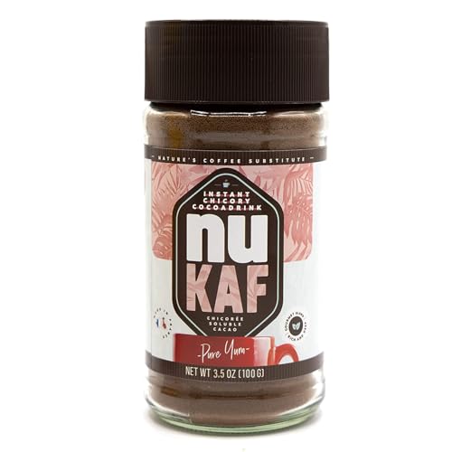 nuKAF by Gourmanity Instant Chicory Coffee Alternative with Cocoa, 3.5oz