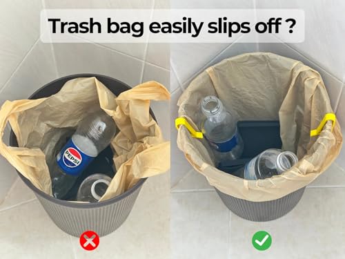 Image of Pack of 8 - Dustbin Bag Holder Clip - Anti-Slip Trash Bag Locks | Universal Fit for Dustbins | Eco-Friendly Bioplastic | Keeps Bags from Falling Inside (8 Pcs.)