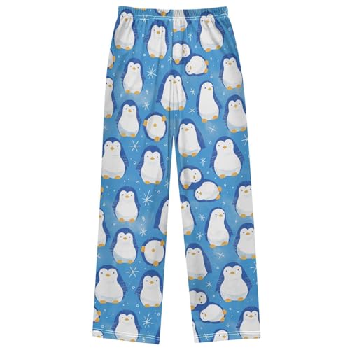 Boy's Pants Cute Blue Penguin Jogger Pants Elastic Waist Long Bottoms Trousers with Pockets 6-14 Years 7