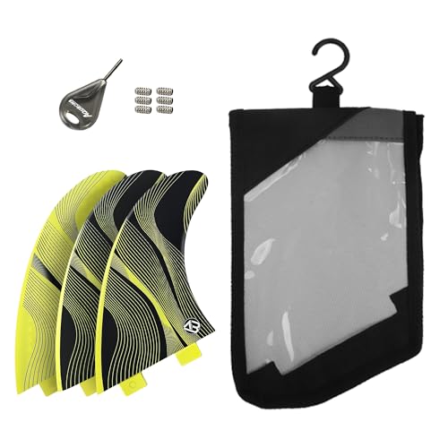 AQUBONA �T�[�t�{�[�h�p�g���C�t�B�� Single Tab/Dual Tab �v���~�A���n�j�J���O���X�t�@�C�o�[ �ǍD�ȃh���C�u���ƃz�[���h�� M/L�T�C�Y surfboard fin with Fin Key Screws