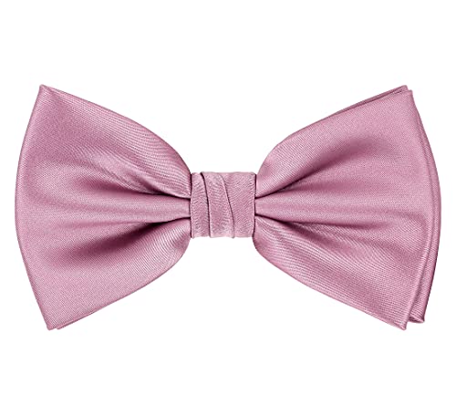 Tie G 5Pcs Tie Set In Premium Gift Box : Solid Color Necktie, Satin Bow Tie, Pocket Square, Tie Bar, Cuff Links (D-Bb Raspberry) #TOP3