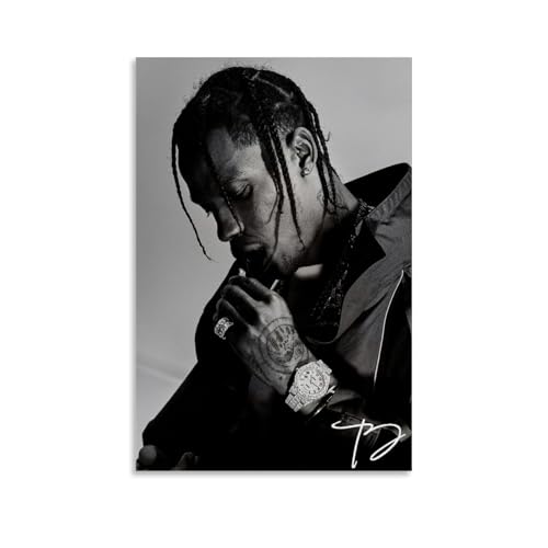 CHIMOSHEJI Póster de Travis Scott, póster de arte vintage, póster decorativo para pared, pintura para dormitorio, pósteres de 30 x 45 cm, estilo sin marco