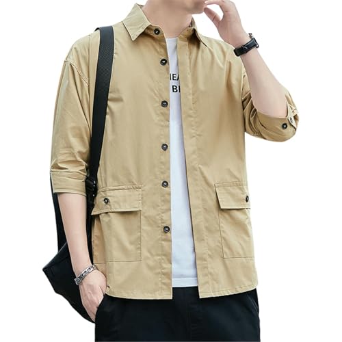 Chemise d'été manches mi-longues homme anti-transpiration pour rester frais au soleil