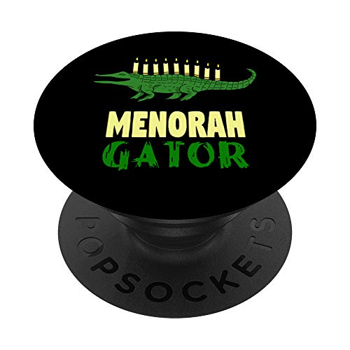 Gators Crocodile Lover Hanukkah Gifts - Alligator Menorah PopSockets PopGrip: Agarre intercambiable para Teléfonos y Tabletas