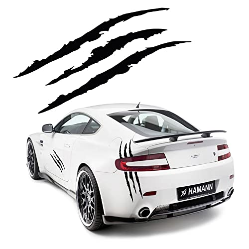 2Pcs Claw Marks Decal Sticker Waterproof Headlight Decal Vinyl Sticker Decal For Sports (Black) #TOP3
