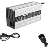 HELINAZI Cargador de batería de Plomo y ácido, Cargador Inteligente de 36V, 10A, 500W, con Carga Lenta,Plug N