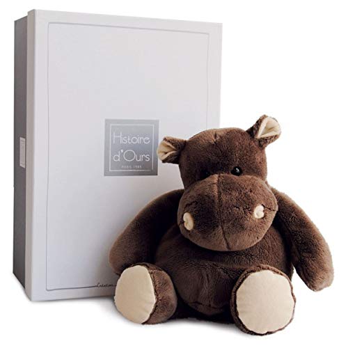 HISTOIRE D'OURS - Peluche Hippopotame Enfant - Collection Savane - Taille 38 cm - Couleur Marron - Idée Cadeau Originale pour Enfants - Pour les Amoureux des Animaux de la Savane - HO1057