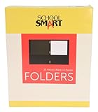 School Smart 2-Pocket Folders with Fasteners, Black, Pack of 25