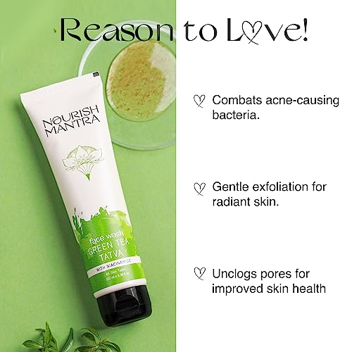 Nourish Mantra- Green Tea Tatva Face Wash (100 ml) - Image 4