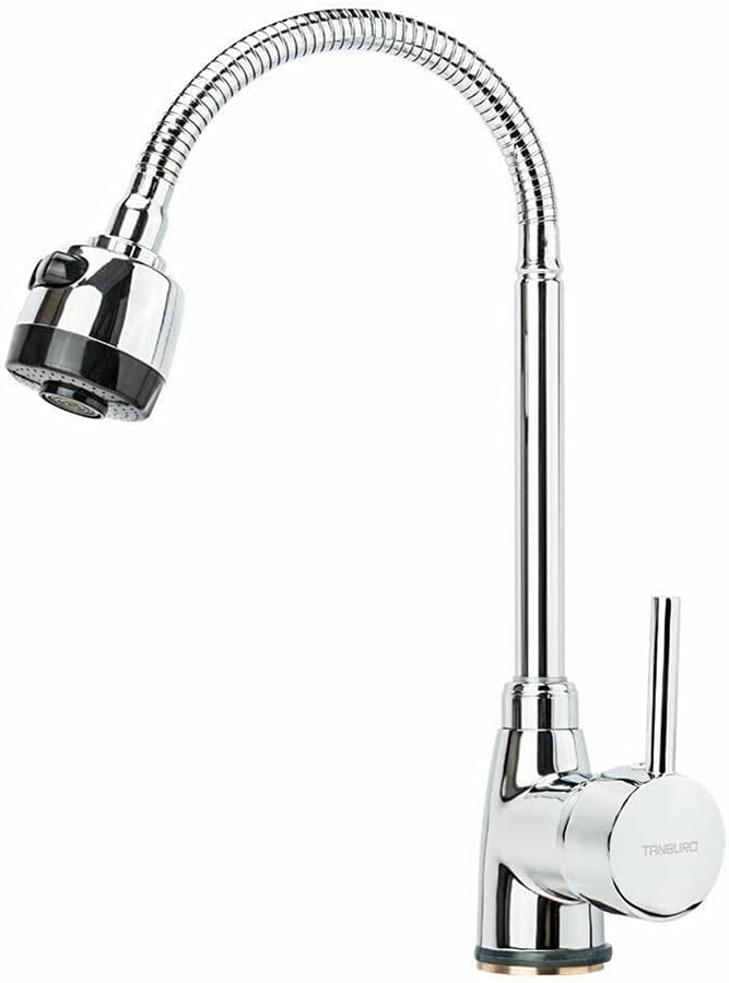 360° Chrome Kitchen Mono Sink Tap Brass Modern Mixer Twin Single Lever Swivel Faucet