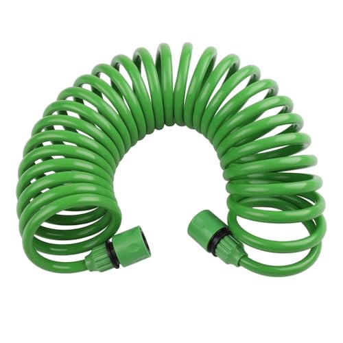 NiuLumea Tuyau d'arrosage enroulable de 7,5 m C20 m avec connecteurs en plastique, tuyau flexible et bouclé pour pelouse, arrosage extérieur