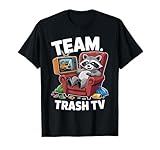 Lustiger Waschbär Fernseher Müll Team