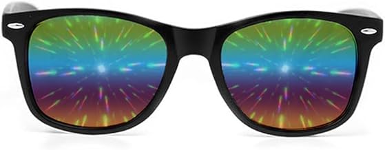 GloFX Ultimate Mirrored Line Diffraction Glasses - 3D Prism Rainbow Effect - Concert, Rave, and Music Festival Essential