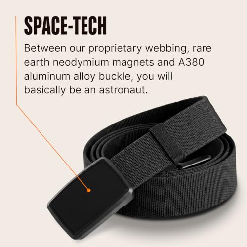 Image of Groove Life Groove Belt Low Profile Magnetic Stretch Belt for Men | Slim Low-Profile, Design, Quick-Snap Magnetic Buckle, Stretch Webbing, Fits Most Belt Loops, Built for Everyday Wear