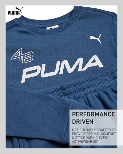 PUMA Boys Sweatpants Set - 2 Piece Soft Fleece Crewneck Pullover Boys Sweatshirts and Jogger Pants Kids Activewear Set (4-16) - Image 4